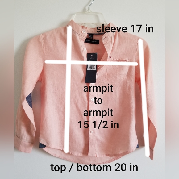 Kids New Tommy Hilfiger Boy linen Button Down Shirt Size 5/6 - Picture 8 of 8